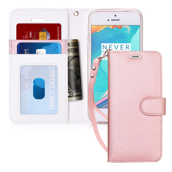 FYY Flip Folio Leather  iPhone SE Case w/ID&Credit Card Pockets