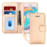 FYY Flip Folio Leather  iPhone SE Case w/ID&Credit Card Pockets