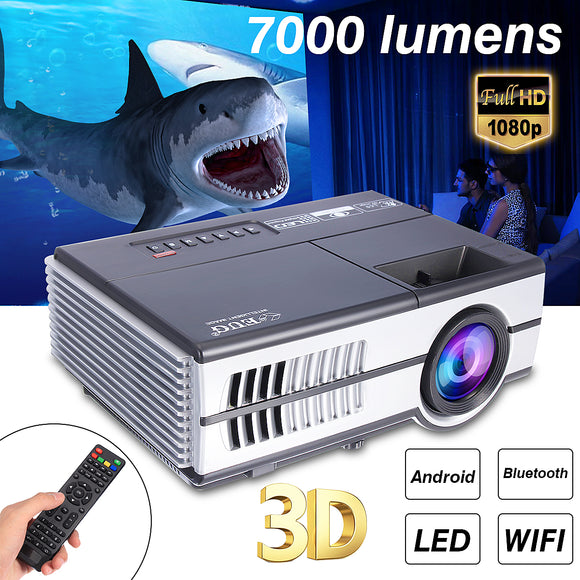 7000 Lumens LED Projector 1080P HD Video