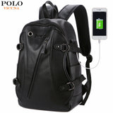 Vicuna Polo PU Leather USB Backpack w/Headphone slot