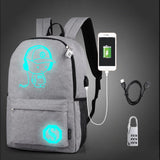 Luminous Traveling USB Charging Shoulder Backpack Shoulder For Teenage Students