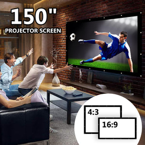 150 Inch 16:9 Portable Projector Screen For Home Theater & Outdoor Use