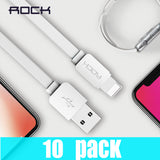 10pcs/lot ROCK Brand USB Cable for Apple IOS Products